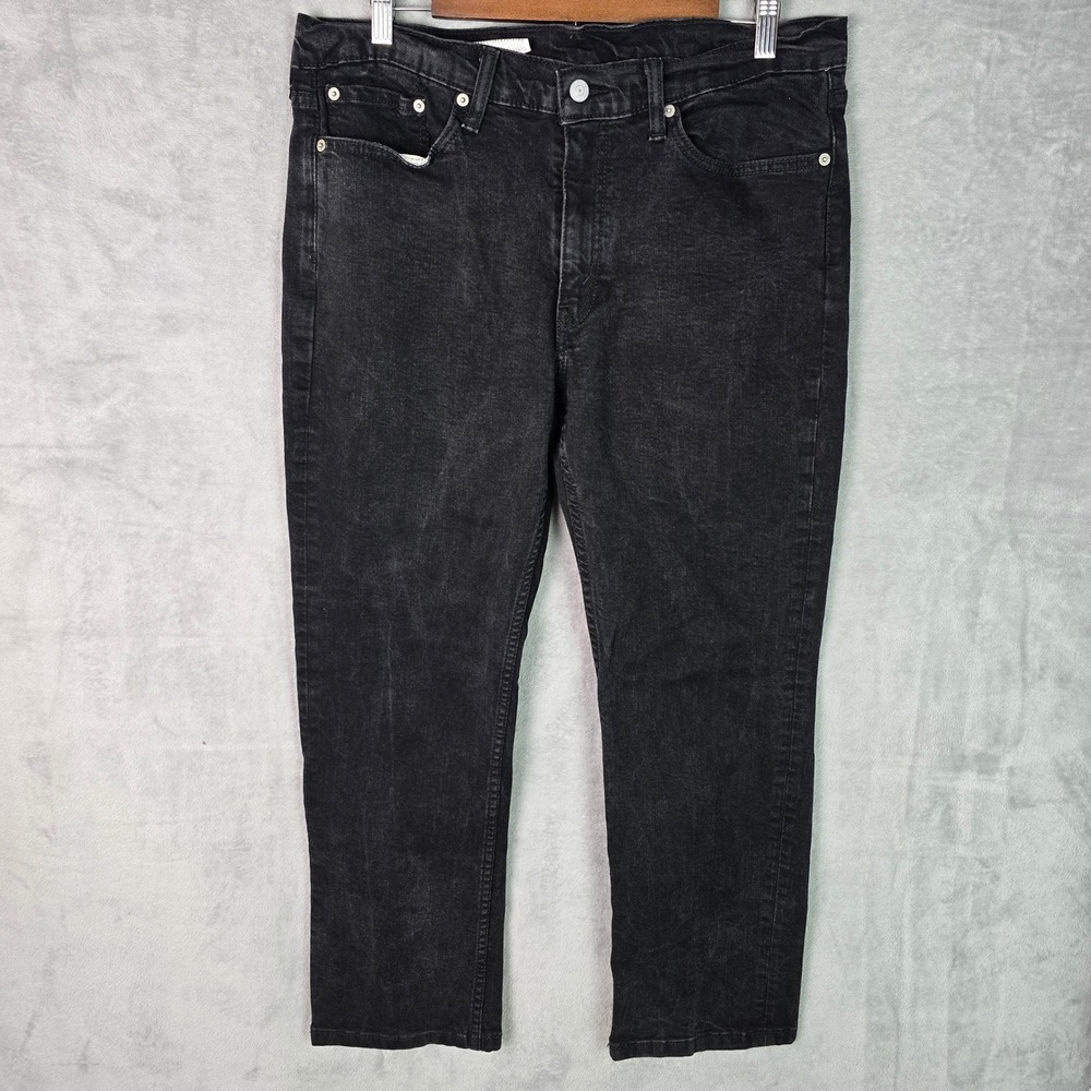 Levis 514 Straight Fit‎ Mens Jeans Black Denim 36x30 00514-0730 Stretch Pants
